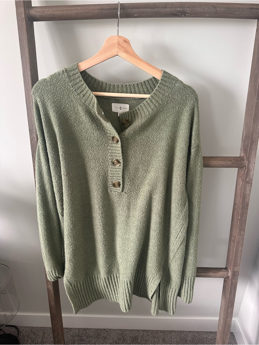 Lou & Grey Sage Green Knit sweater Top